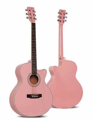 粉色吉他图片唯美-图1